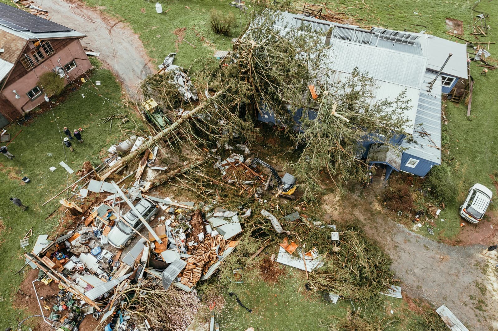 A home roof after a storm